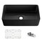 Kibi Pure 33 Fireclay Kitchen Farmhouse Apron Front Single Bowl Sink - Matte Black K2-SF33MB - alternate 1